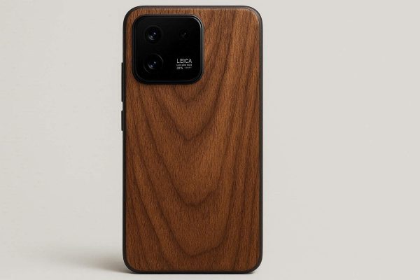 Solid Brown Wood Grain Phone Case for Xiaomi 14