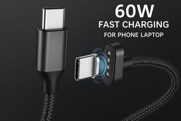 Type C Magnetic Charging Cable 60W Fast Charging for Phone Laptop