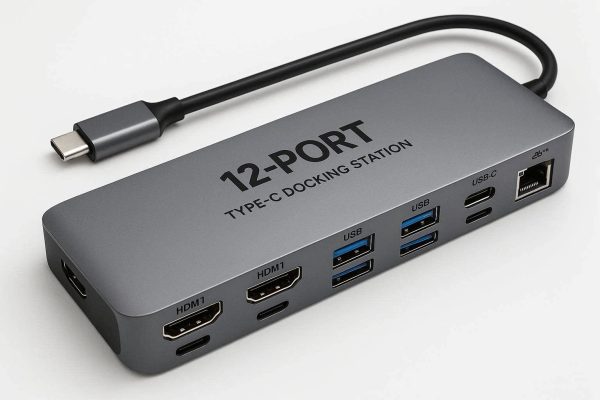 Type C Docking Station 12 Port HDMI USB Ethernet for Laptop