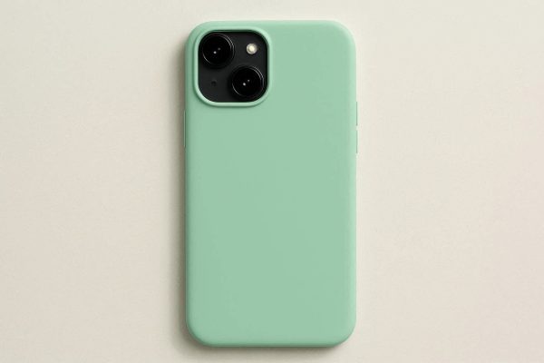 Solid Mint Green Silicone Phone Case for iPhone 15 Plus