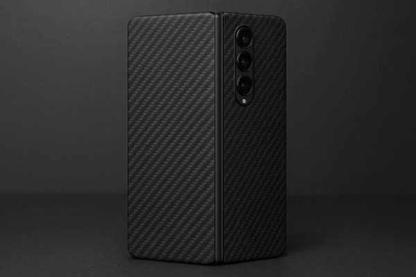 Solid Black Carbon Fiber Phone Case for Samsung Galaxy Z Fold 5